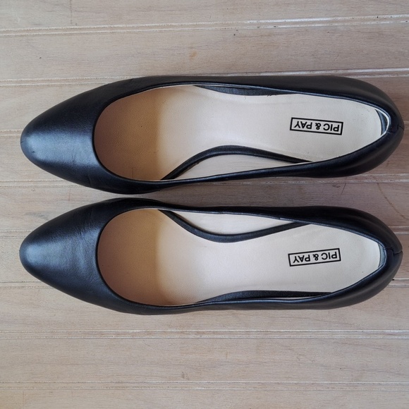 Pic & Pay Almond Toe Classy Stacked Short Heel Chic Minimalistic Dressy Pumps - Picture 1 of 11